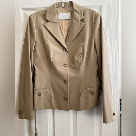 Prada Belted Tan Suit Jacket - Picture 2 of 10